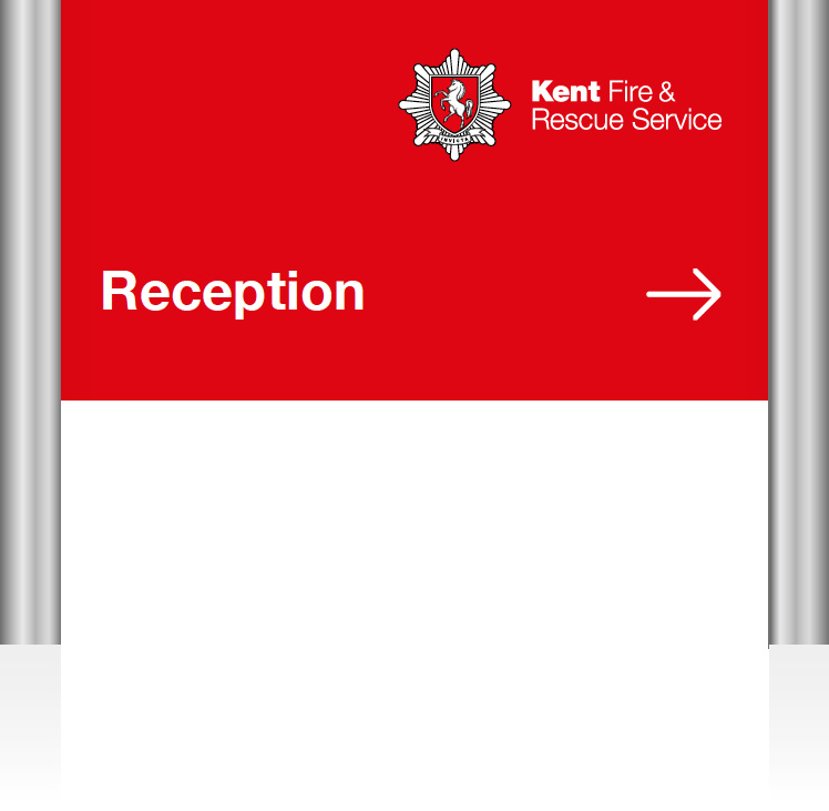 Kent Fire & Rescue reception sign