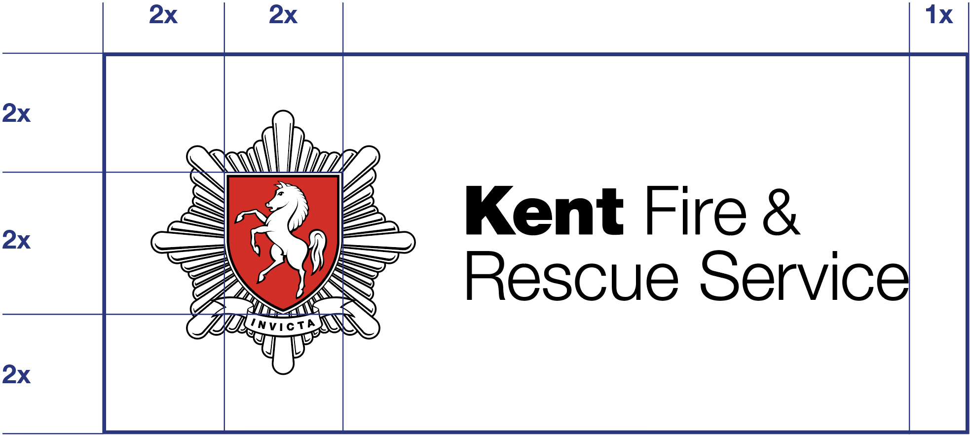 Kent Fire & Rescue Service logo with exclusion zone