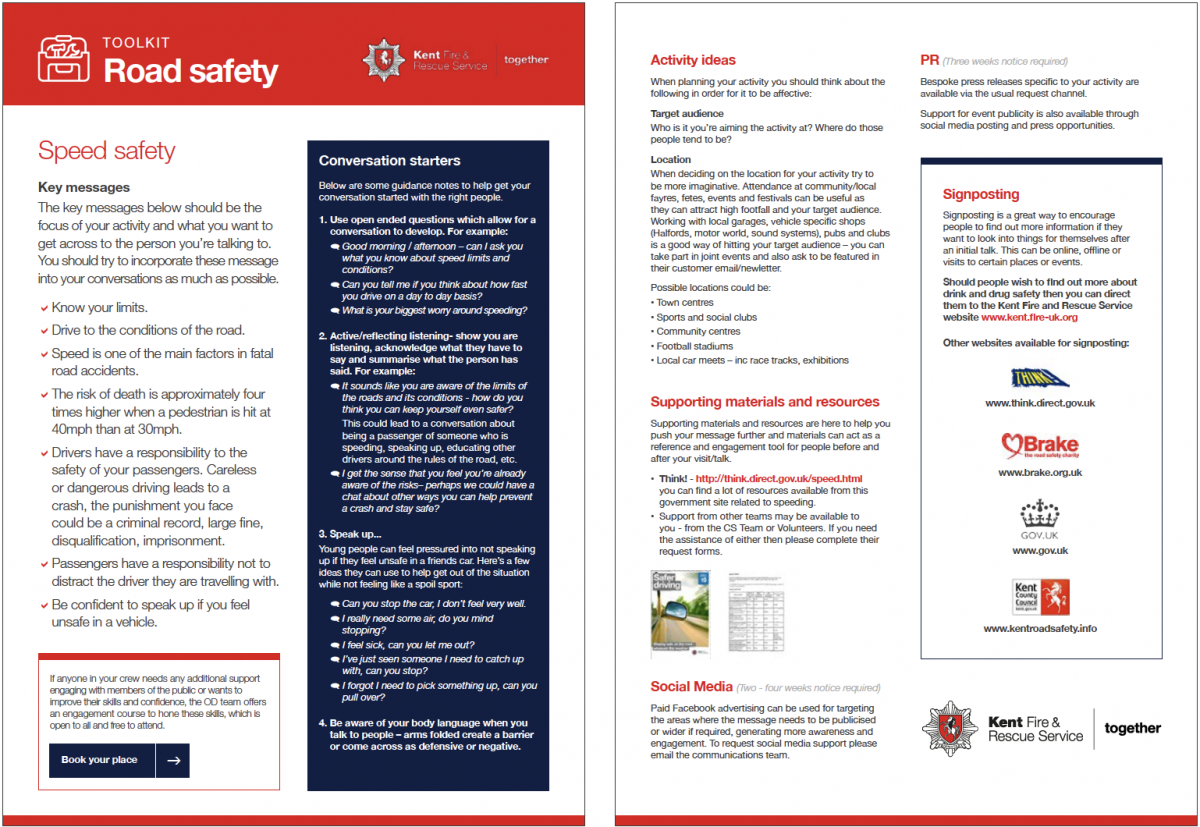 Kent Fire & Rescue inner leaflet