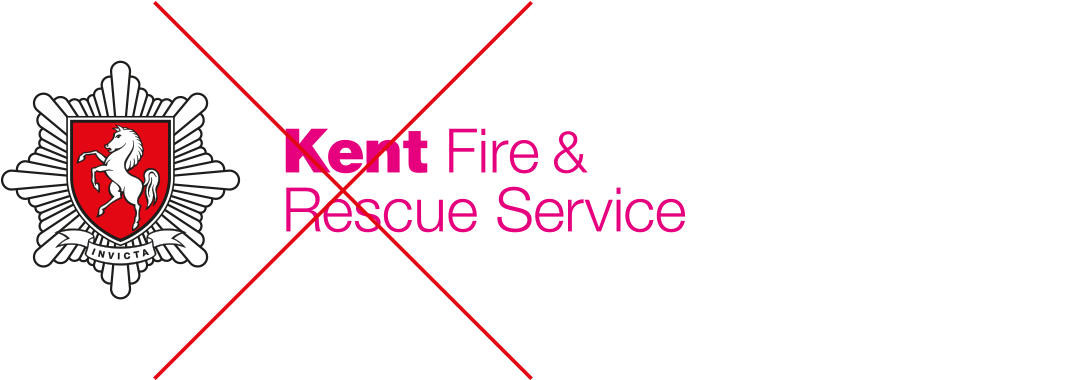 Kent Fire & Rescue Service logo with coloured text